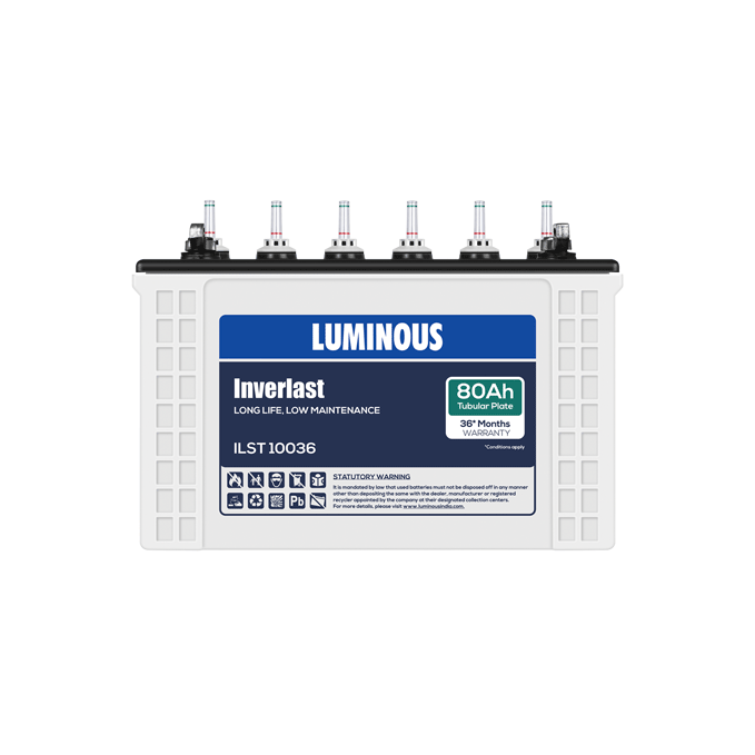 Luminous ILST 10036 80Ah Inverlast Short Tubular Inverter Battery