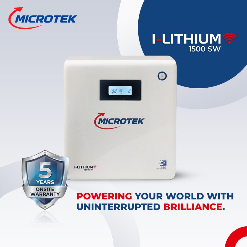 Microtek I-Lithium 1500 SW 1100VA/925W Lithium Inverter